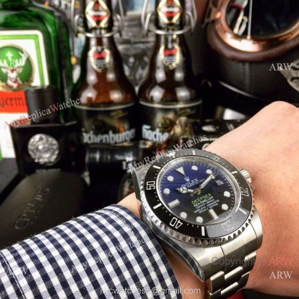 Rolex Deepsea Blue Replica Watch Stainless Steel Automatic Movement 3