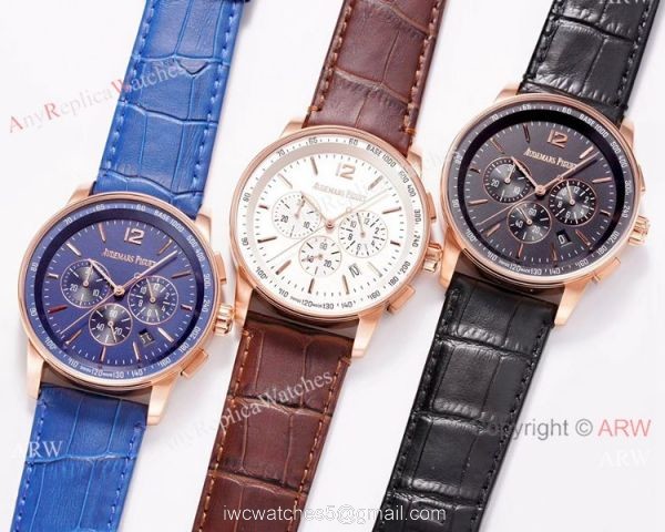 Replica Audemars Piguet Code 11.59 Watch Rose Gold Blue Dial 3