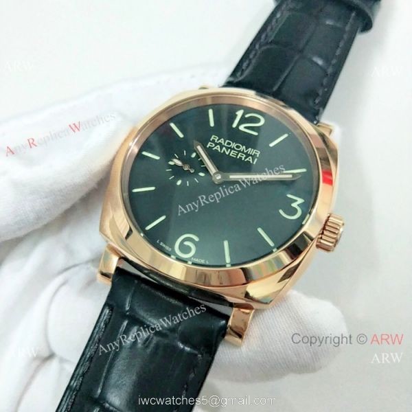 Fake Panerai Radiomir Rose Gold Black Dial 45mm Watch PAM00575 3