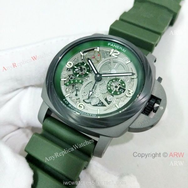 Copy Panerai Luminor Tourbillon GMT Lo Scienziato Green Watch PAM00768 3