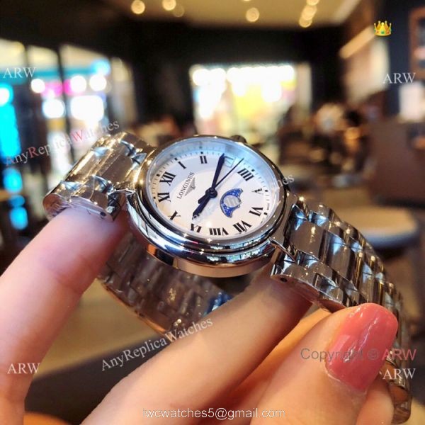Longines PrimaLuna Quartz White Dial Ladies Watch New Replica 3
