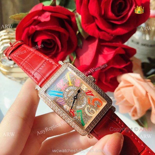New Fake Franck Muller Long Island Color Dreams 26mm Watch Rose Gold Diamond 3