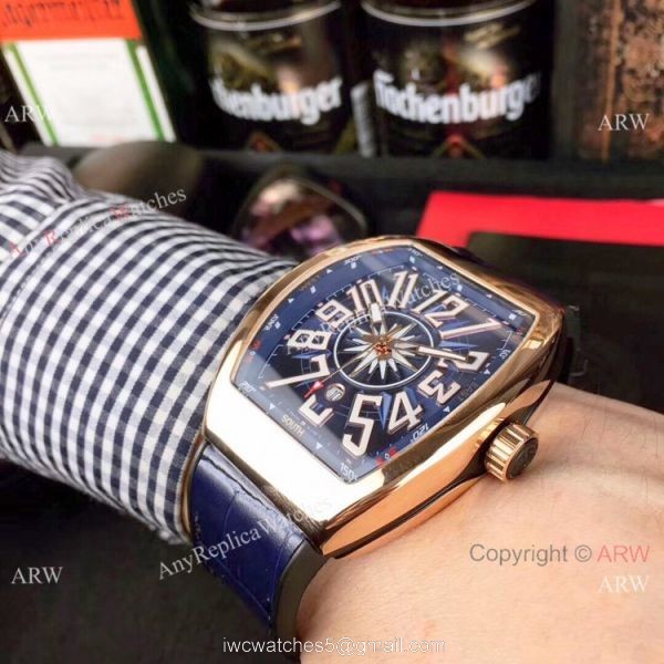 High Quality Franck Muller Vanguard Yachting Rose Gold Knock off Watches China 3