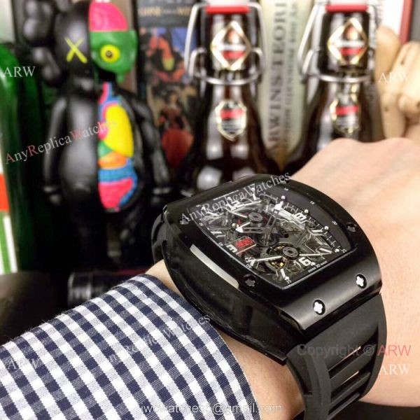 Richard Mille RM012 Rose Gold Rubber Strap Watch Swiss Quality 3