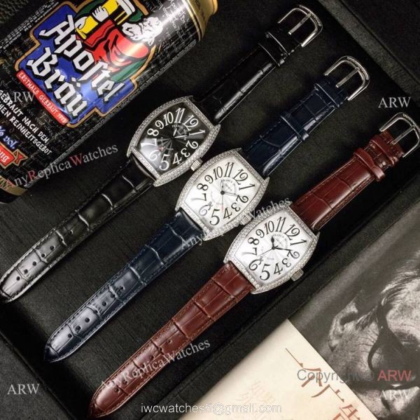 Copy Franck Muller Platinum Rotor Diamond Case White Dial Watch 3