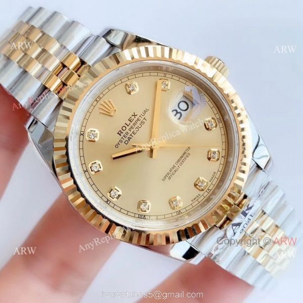Super Clone Rolex Datejust II Two Tone Jubilee Diamond Face Watch AR Factory Watch 3