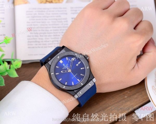 Copy Hublot Classic Fusion 42mm Watch SS Black Bezel 3