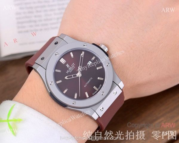 Copy Hublot Classic Fusion Watch 42mm SS Case Purple Dial 3