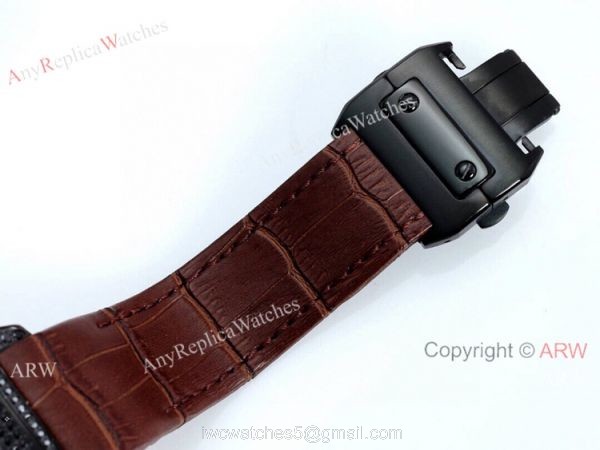 AAA Copy Cartier Santos De Iced Out Brown Dial Automatic Wrist 3