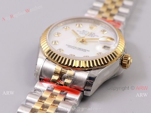 (TW) Swiss Copy Rolex Oyster Perpetual Datejust Watch White MOP Face 31mm 3