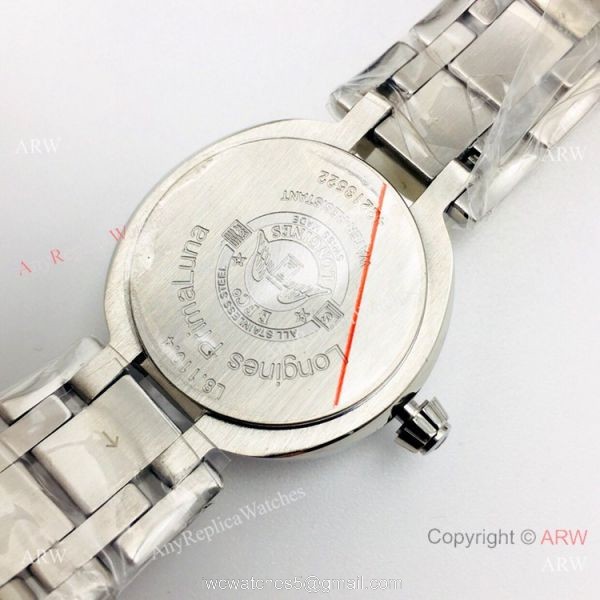 (VSF) Swiss Copy Longines PrimaLuna Stainless Steel Diamond Watch 3