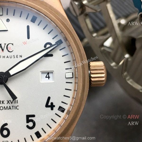 Swiss Grade Copy IWC Big Pilots Spitfire Bronze White Dial Watch 3