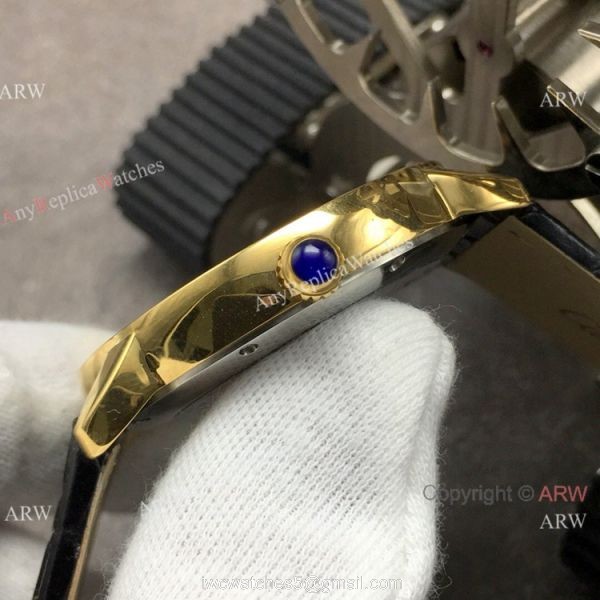 (GB)Swiss Replica Cartier Ronde Solo De Watch Gold Case Diamond Bezel 3