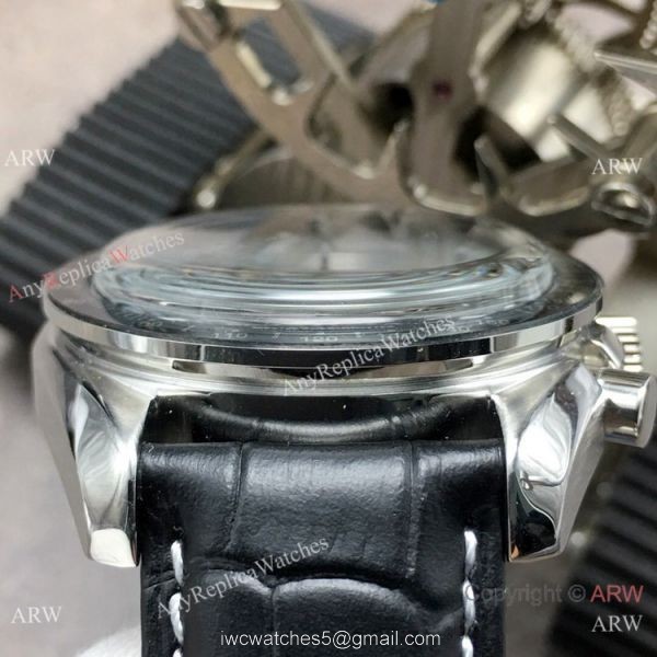 (OM) Swiss Replica Omega Speedmaster Racing Master Chronomeyer Watch Black Leather Strap 3