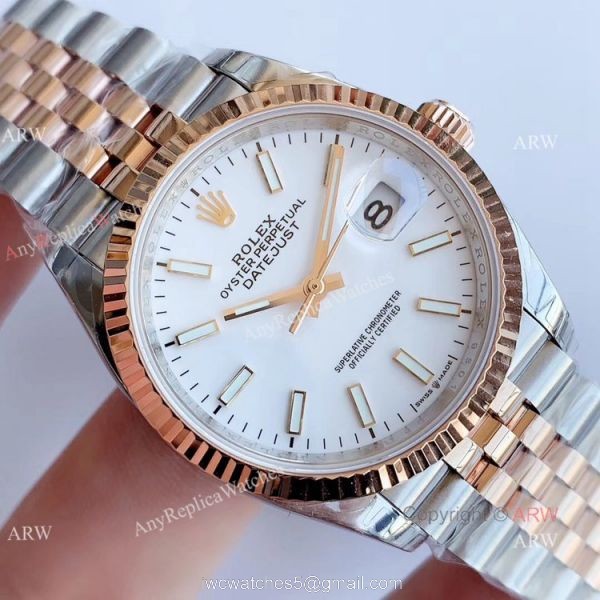 EW factory Copy Rolex Oyster Perpetual Datejust Jubilee White Dial Watch 36mm 3