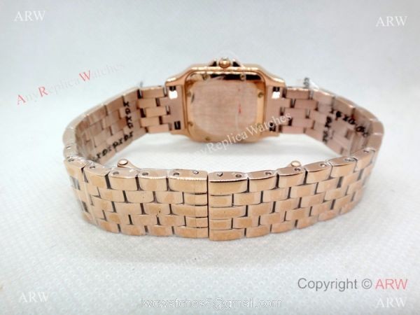 Panthere De Cartier Rose Gold Green Dial Watch with Diamond 3