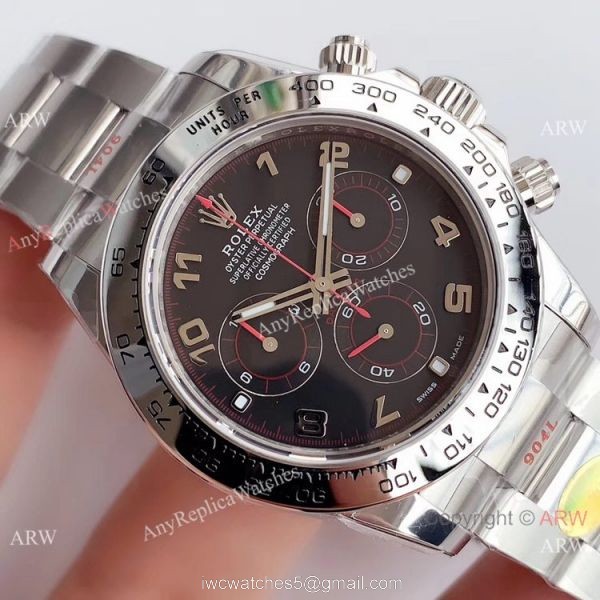 1:1 Replica Rolex Daytona Noob Factory SWISS 4130 Watch Stainless Steel Black Dial 3
