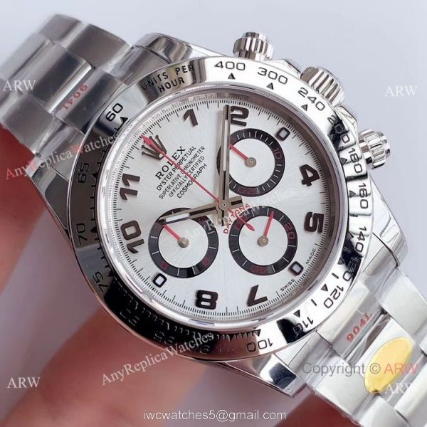 Replica Rolex Daytona Super Noob Factory Swiss 4130 Watch SS Silver Dial 3