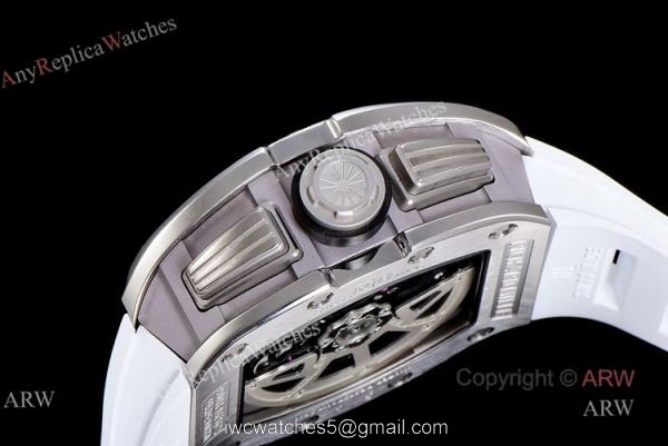 KV Factory Richard Mille RM 011 White Rubber Band Replica Watches For Men 3