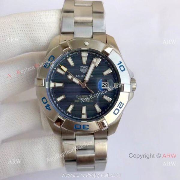 Wholesale Copy Tag Heuer Aquaracer Calibre 5 Watch Silver and White 3
