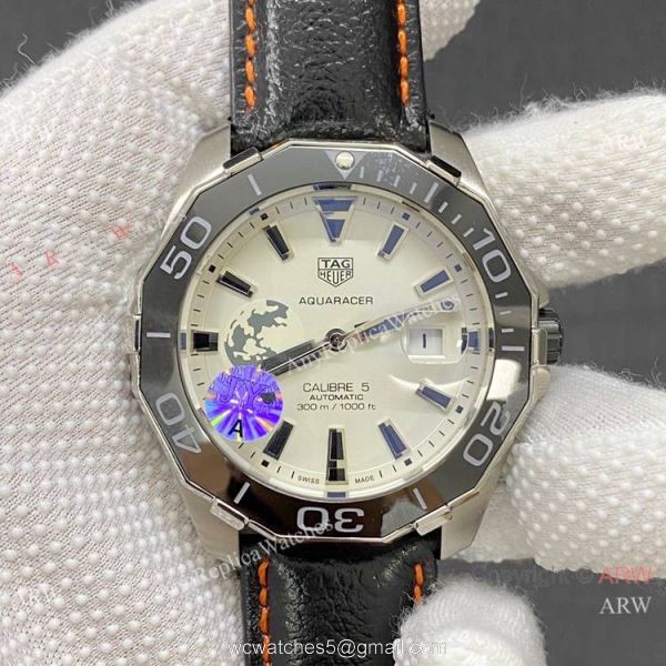 AAA Quality Copy Tag Heuer Aquaracer Calibre 5 White Dial Watches 43mm 3