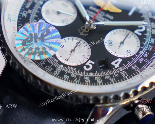 Swiss Replica Breitling Old Navitimer 7750 Watch Black Leather Strap 3