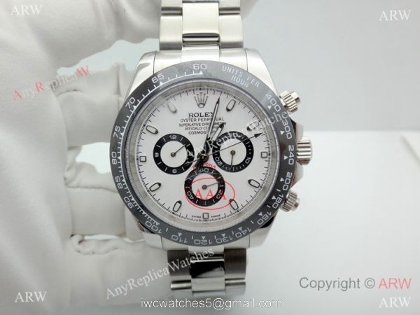 Replica Rolex Daytona Watch Stainless Steel Black Ceramic 42mm 3
