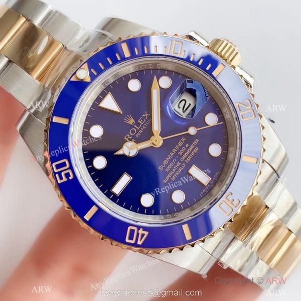 Grade AAA Rolex Submariner AR Factory V3 Version 2-Tone Smurfs Watch 40mm 3
