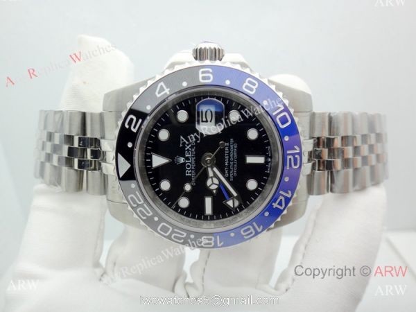Replica Rolex Batman GMT-Master II Watch Stainless Steel Jubilee 40mm 3