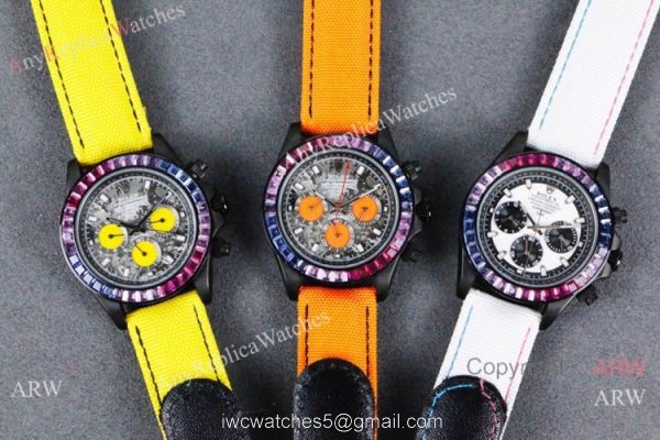 Nice Quality Rolex Daytona Rainbow Replica Watch Graffiti Dial Rainbow Bezel 3