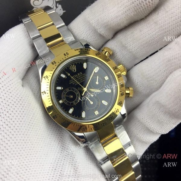 AAA Replica Rolex Daytona 40mm Watches Rose Gold Black Ceramic 3