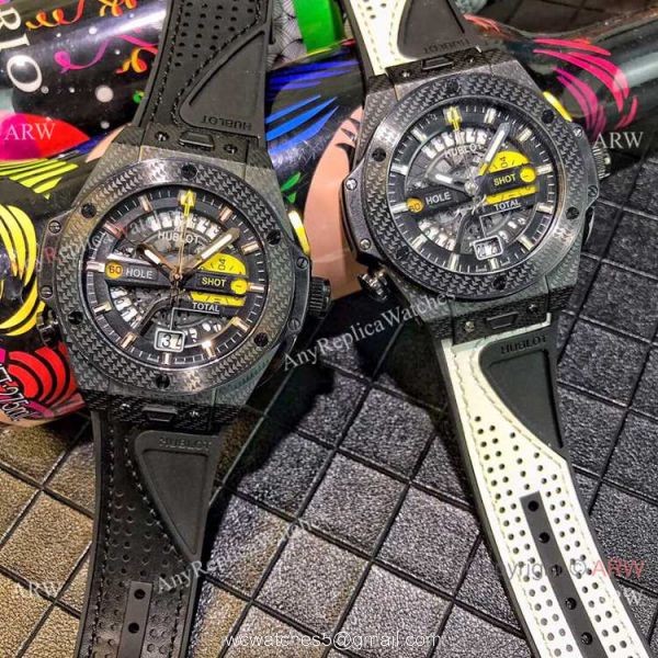 New Replica Hublot Big Bang Unico Golf Chronograph Watches All Black 3