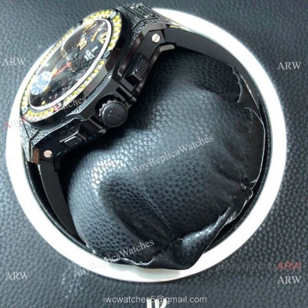 Swiss Copy Hublot Big Bang Evolution Yellow Diamond Watch 7750 Chronograph Movement 3