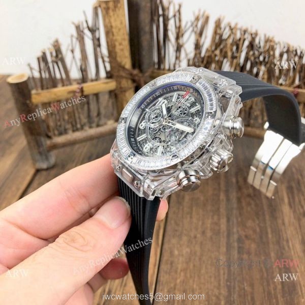 Big Bang Unico Diamond Bezel Hublot Transparent Watch New Replica 3