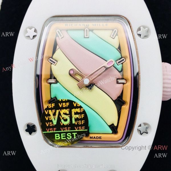 VSF Richard Mille AAA RM 07-03 Marshmallow BonBon Watch Pink Rubber Strap 3