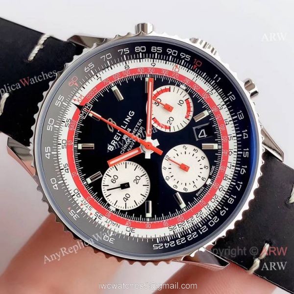 Swiss Replica Breitling Navitimer B01 Swissair Limited Edition A7750 Watch SS Black Dial 3