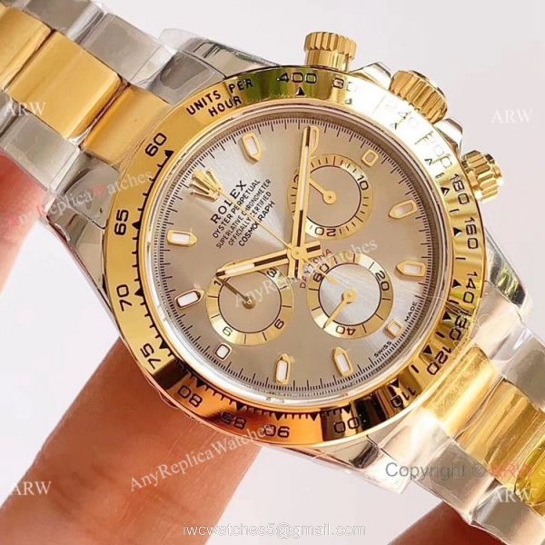1:1 Best Edition Replica Rolex Daytona Gray Dial Two Tone Watch Noob Factory 4130 3