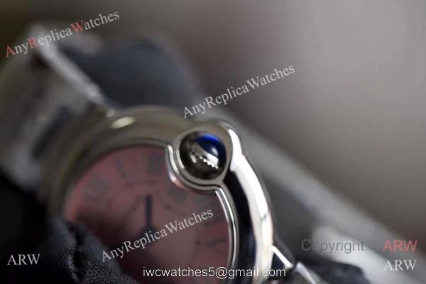 V6 Factory Copy Cartier Ballon Bleu Pink Face 28mm Ladies Watch 3