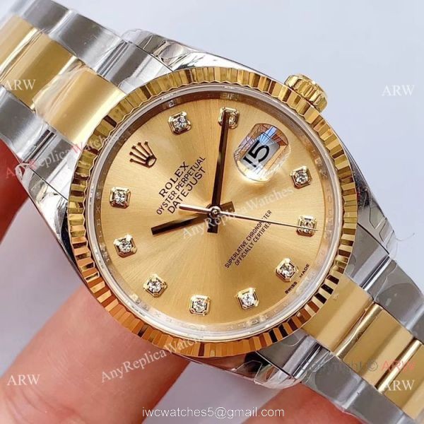 EWF Swiss Rolex Datejust Two Tone Diamond 36mm Watch EW Factory 3235 Movement 3