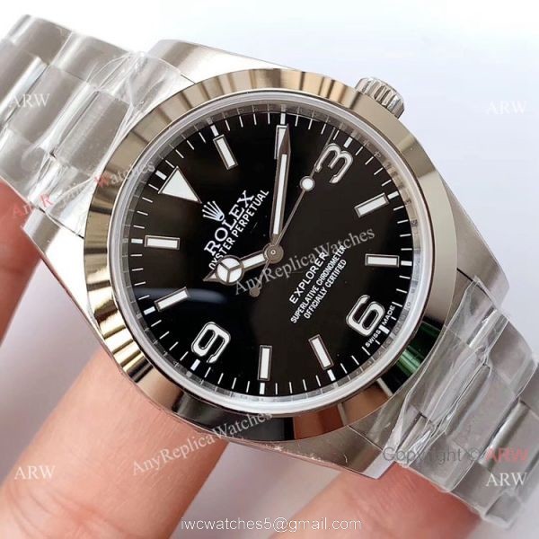 Swiss Replica Rolex Explorer Noob Factory ETA2836 Stainless Steel Watch 3