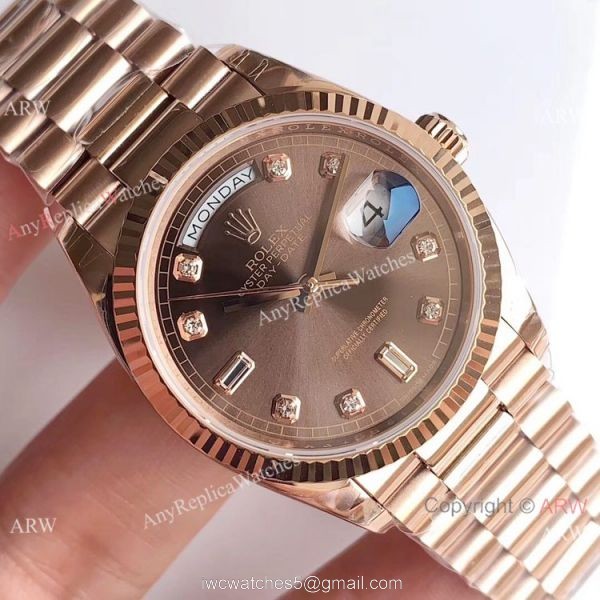Swiss Rolex DayDate EWF 3255 36mm Men Rolex Everose Replica Watch 3