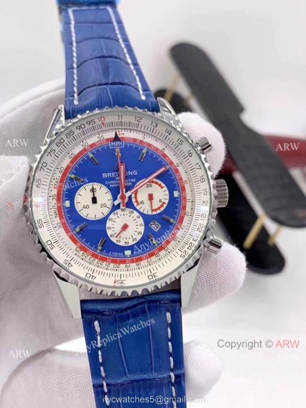 New Copy Breitling Navitimer 1 Pan Am Edition Watch Stainless Steel Blue Dial 3