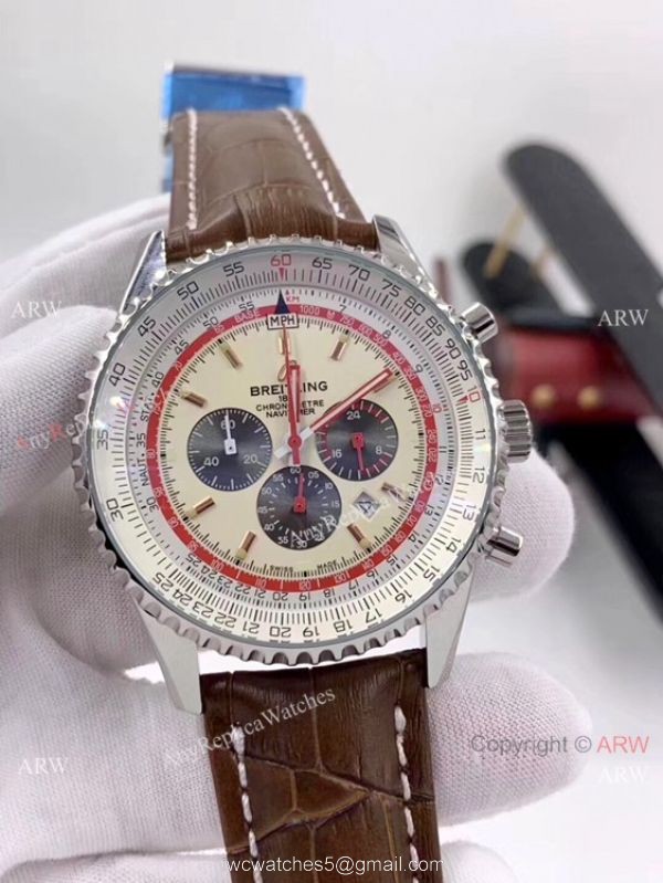 Replica Breitling Navitimer B01 TWA Stainless Steel Cream Dial Watch -2020 New 3