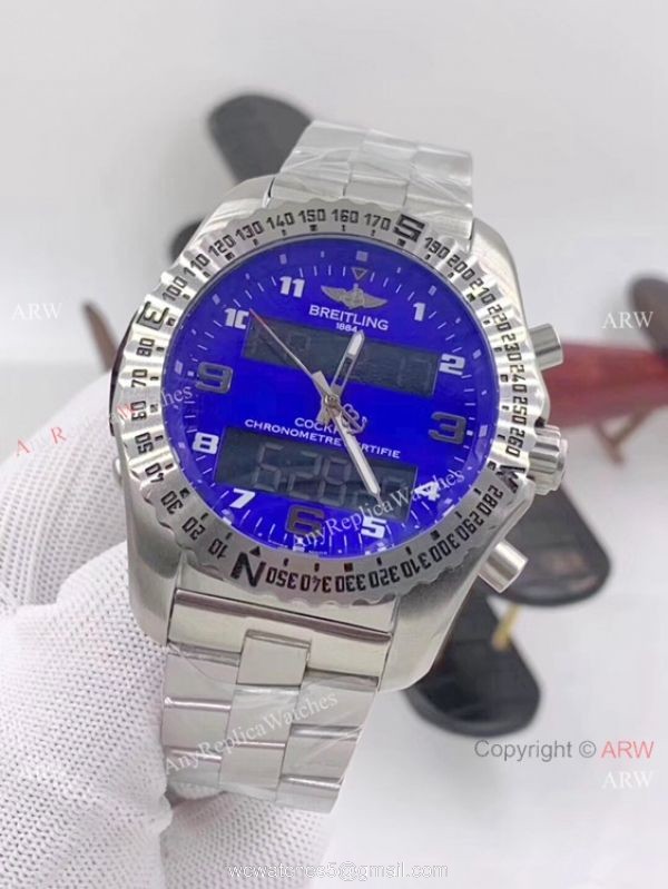 New Replica Breitling Cockpit B50 Watches Stainless Steel Blue Hands 3