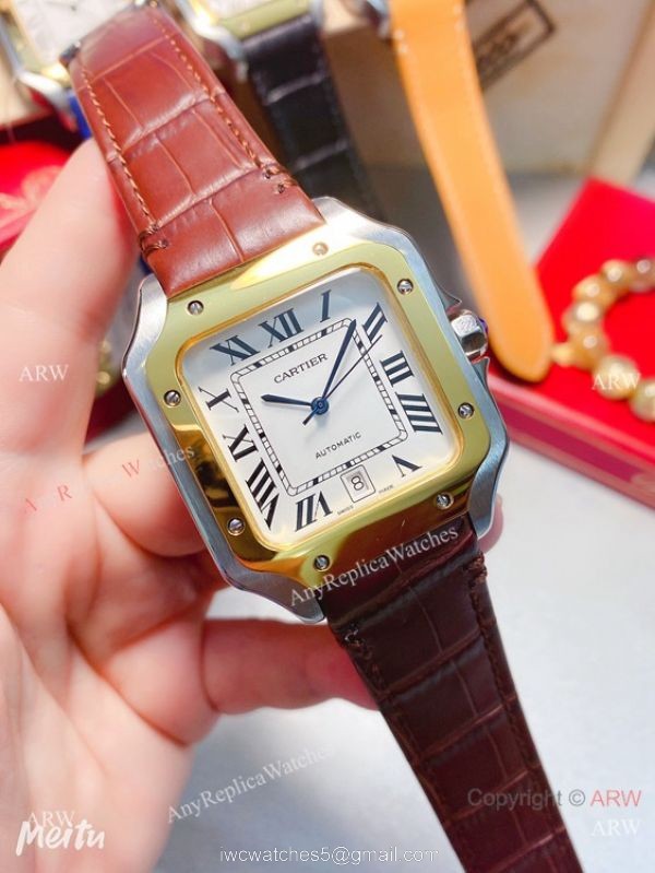 New Replica Cartier Santos 2-Tone 38mm Watch Automatic Movement 3