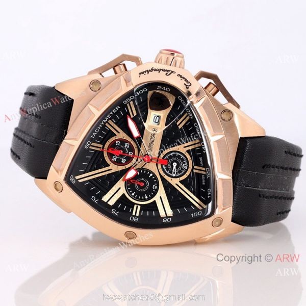 New Copy Lamborghini Spyder 9004 Rose Gold Chrono Watch 3