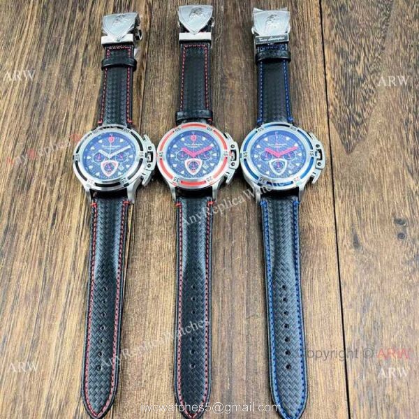 Replica Lamborghini Wheels 2990-2 Red Bezel Men Chronograph Watch 3