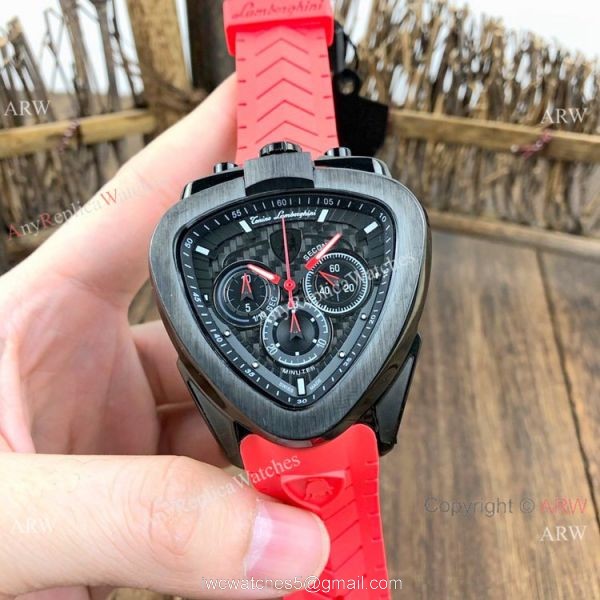 New Replica Lamborghini Spyder Chrono Watches Blue Rubber Strap 3