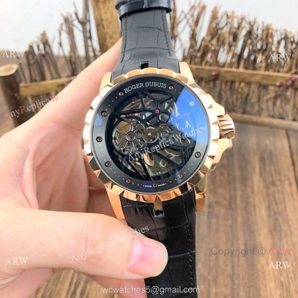 New Replica Roger Dubuis Excalibur Skeleton Watch Rose Gold Case 3