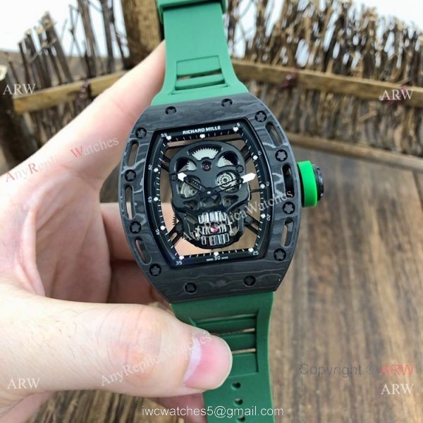 Best Quality Copy Richard Mille Rm052 CarbonWhite Watch New Skull Dial 3